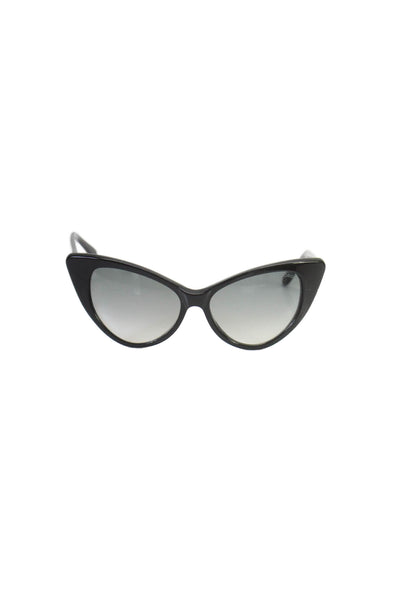 Tom Ford Womens Round Thick Frame Sunglasses Plastic Black One Size