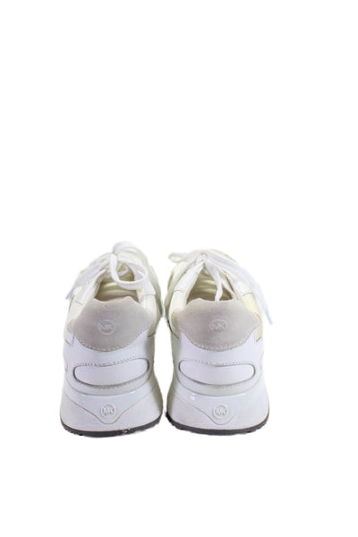 Michael Michael Kors Womens Suede Trim Low Top Sneakers White Size 8