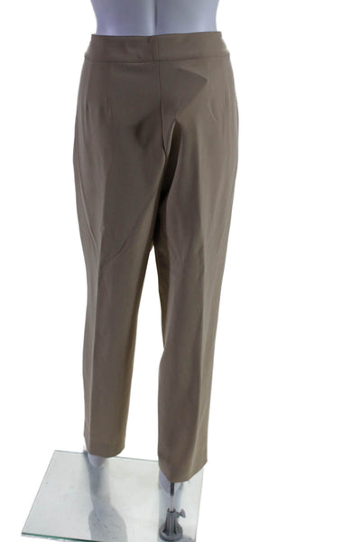 St. John Womens Zipper Fly High Rise Straight Leg Pants Brown Wool Size 10