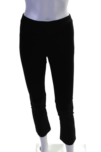 Vince Womens Elastic Waistband High Rise Cropped Flare Leg Leggings Black Small