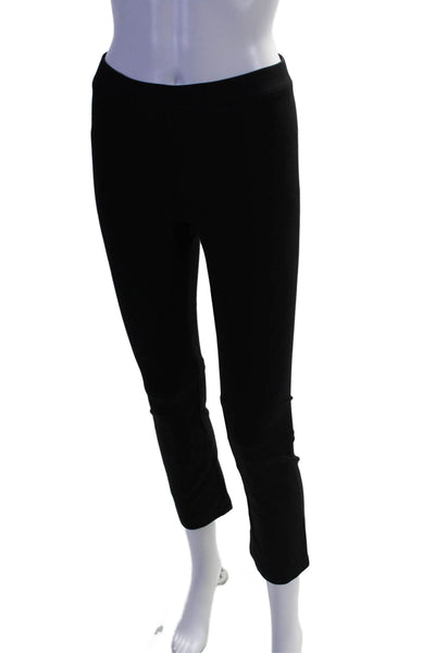 Vince Womens Elastic Waistband High Rise Cropped Flare Leg Leggings Black Small