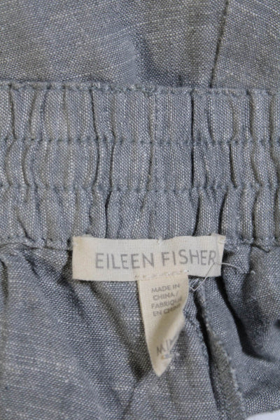 Eileen Fisher Womens High Rise Drawstring Capri Pants Gray Size Medium