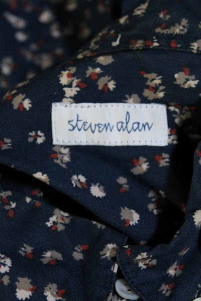 Steven Alan Women's Collared Long Sleeves Button Down Floral Shirt Size L