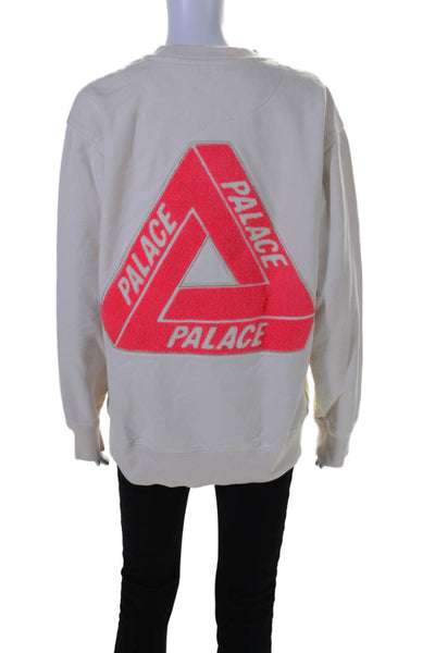 Palace Unisex Adults Cotton Crew Neck Long Sleeve Sweatshirt Pink Size L