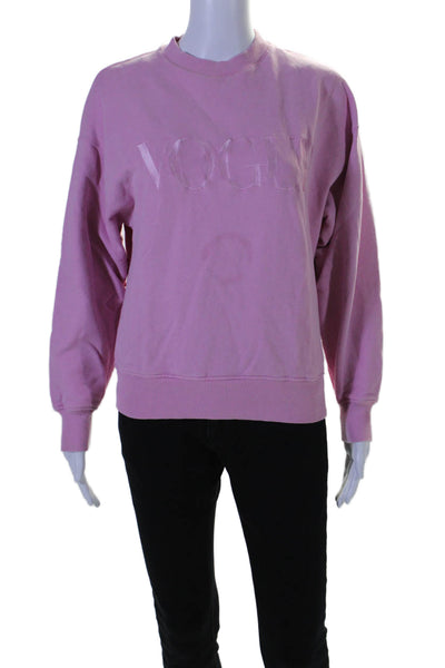 Vogue Collection Womens Long Sleeves Sweatshirt Pink Organic Cotton Size Extra S