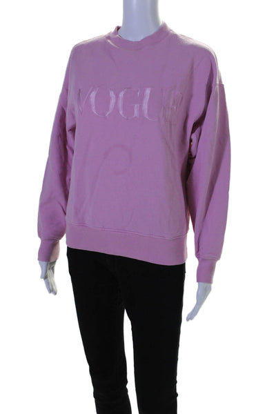 Vogue Collection Womens Long Sleeves Sweatshirt Pink Organic Cotton Size Extra S