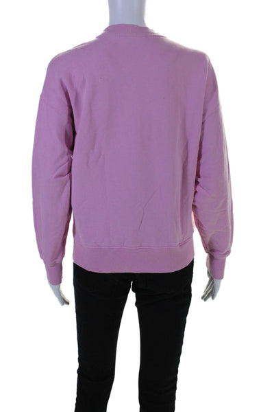 Vogue Collection Womens Long Sleeves Sweatshirt Pink Organic Cotton Size Extra S