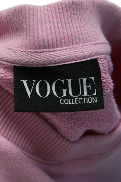 Vogue Collection Womens Long Sleeves Sweatshirt Pink Organic Cotton Size Extra S