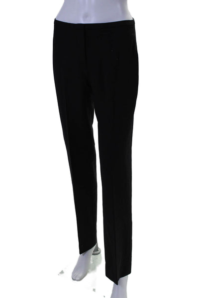 Elie Tahari Womens Wool Flat Front Straight Leg Trousers Black Size 2