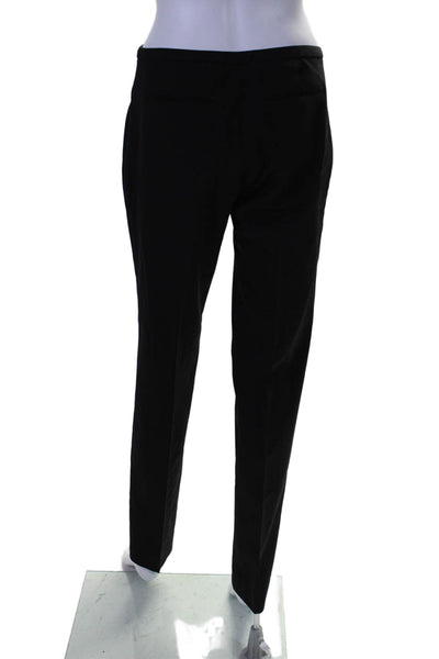 Elie Tahari Womens Wool Flat Front Straight Leg Trousers Black Size 2