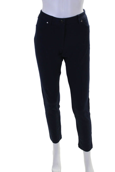 J. Mclaughlin Womens Zipper Fly High Rise Skinny Leg Pants Navy Blue Size 8