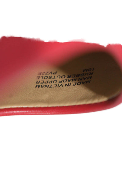 Michael Kors Womens Leather Round Toe Slip On Ballet Flats Red Size 10M