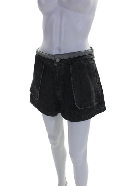 Opening Ceremony Womens Denim Zip Up High Rise Shorts Black Cotton Size 2