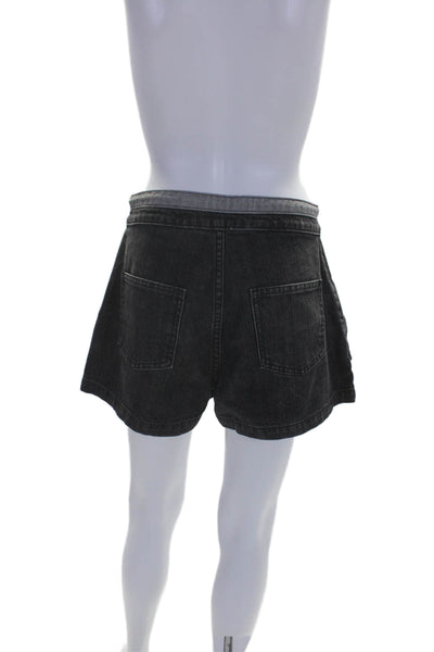 Opening Ceremony Womens Denim Zip Up High Rise Shorts Black Cotton Size 2