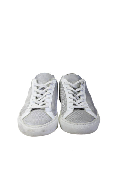 Woman by Common Projects Womens Low Top Lace Up Sneakers White Silver Size 7