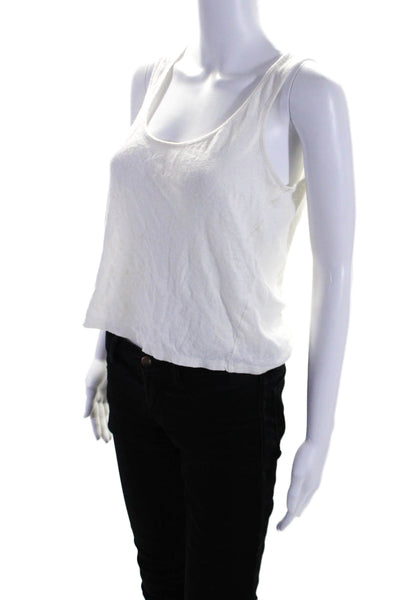 Sezane Womens Sleeveless Pullover Tank Top White Cotton Blend Size Small