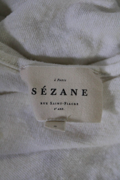 Sezane Womens Sleeveless Pullover Tank Top White Cotton Blend Size Small