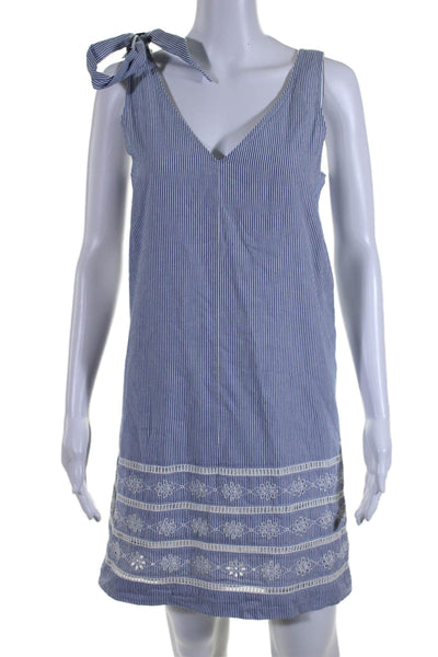 Vineyard Vines Women's V-Neck Sleeveless Cotton Mini Dress Striped Size S