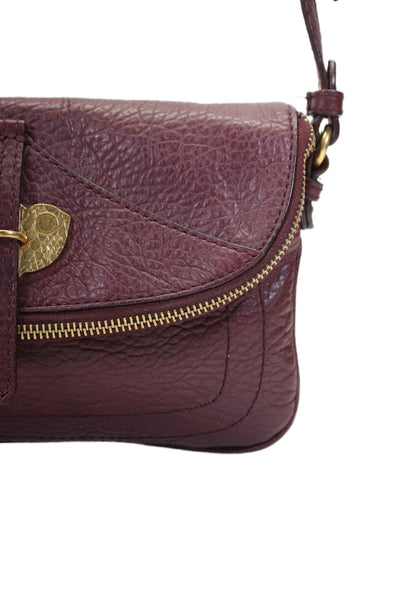 Marc Jacobs Womens Leather Adjustable Magnetic Closure Shoulder Beg Burgundy