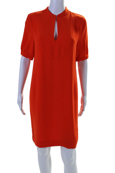 J Crew Womens Short Sleeve V Neck Knee Length Shift Dress Orange Size 2