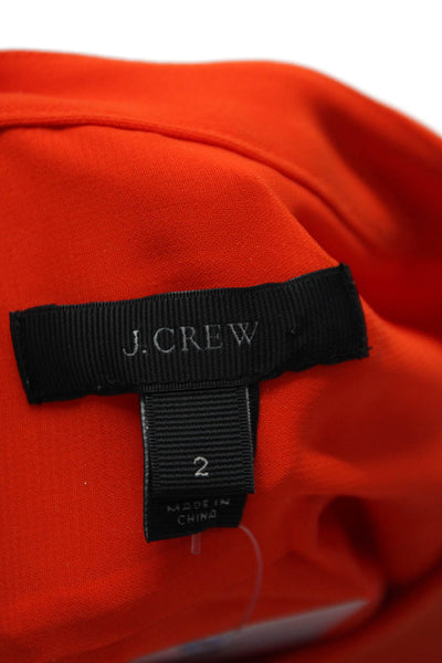 J Crew Womens Short Sleeve V Neck Knee Length Shift Dress Orange Size 2