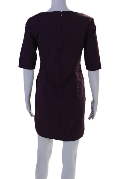 Kate Spade Saturday Womens Back Zip Square Neck Shift Dress Purple Size 4