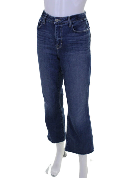 L'Agence Womens Cotton Blend Five Pocket Mid-Rise Bootcut Jeans Blue Size 27