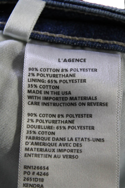 L'Agence Womens Cotton Blend Five Pocket Mid-Rise Bootcut Jeans Blue Size 27