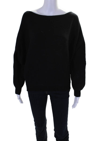 Stella Jean Women's Round Neck Long Sleeves Pullover Sweater Black Size S