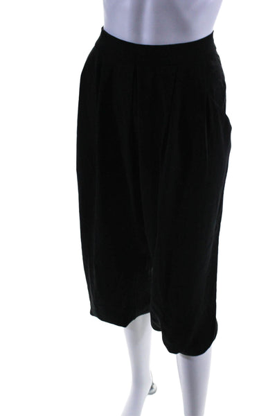 Eileen Fisher Womens Pleated Front High Rise Pull On Pants Black Size Large