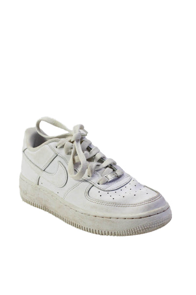 Nike Girls Air Force 1 White Leather Low Top Sneakers Shoes Size 6Y