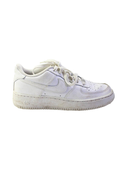 Nike Girls Air Force 1 White Leather Low Top Sneakers Shoes Size 6Y