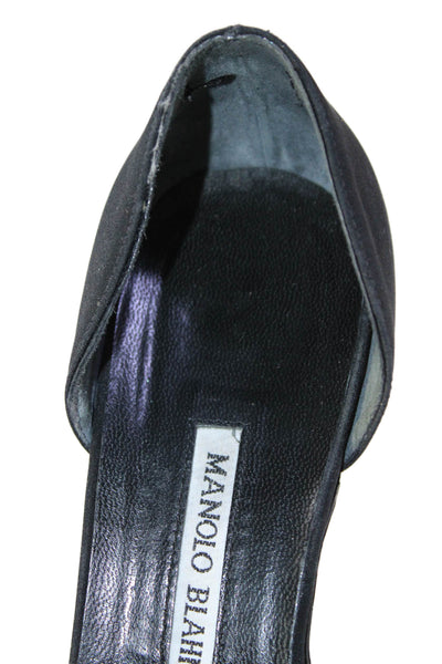 Manolo Blahnik Womens Jeweled Pointed Toe D'Orsay Pumps Black Size 40.5 10.5