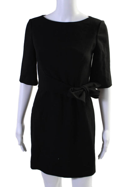 Alice + Olivia Womens Back Zip Long Sleeve Scoop Neck Dress Black Size 2
