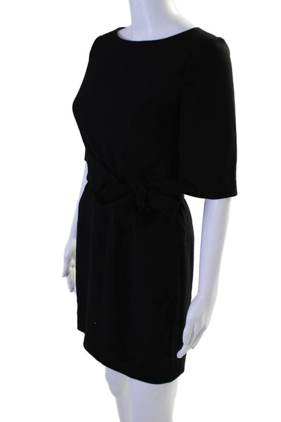 Alice + Olivia Womens Back Zip Long Sleeve Scoop Neck Dress Black Size 2