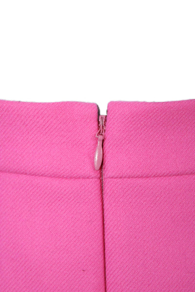 J Crew Womens Back Zip Straight Mid Calf Skirt Wool Pink Size 6 US