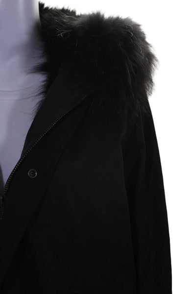 Natures Collection Womens Long Sleeve Zip Front Hooded Jacket Black Small