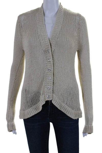 Twelfth Street by Cynthia Vincent Womens Open Knit Cardigan Sweater White Small