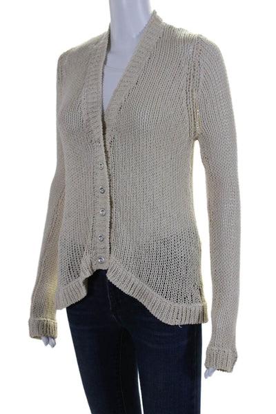 Twelfth Street by Cynthia Vincent Womens Open Knit Cardigan Sweater White Small