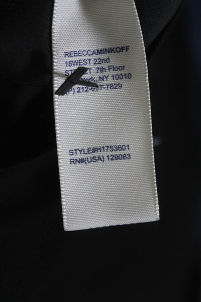 Rebecca Minkoff Womens Long Sleeve Pullover Blouse Top Black Size XXS