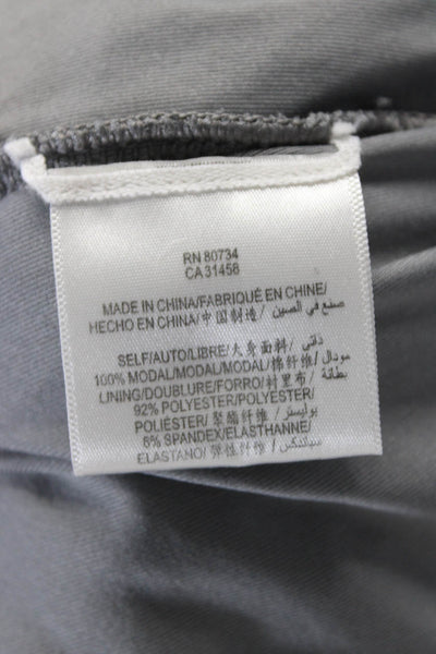 BCBGMAXAZRIA Womens Gray Ruched V-Neck 3/4 Sleeve Bodycon Dress Size S