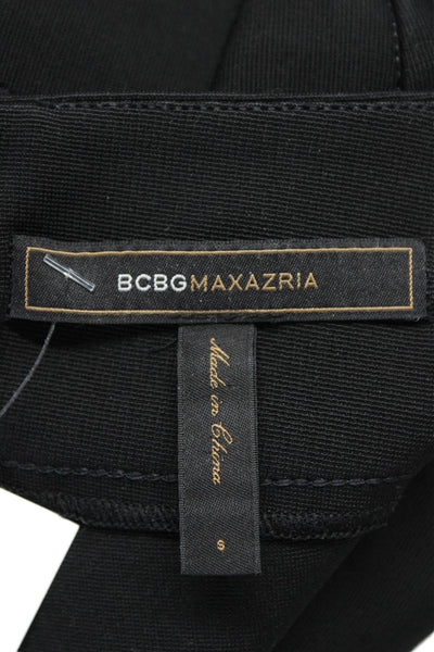 BCBGMAXAZRIA Womens Black Zip Back High Rise Skinny Leg Pants Size S