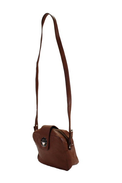 Kate Spade Womens Leather Turn Lock  Long Shoulder Strap Crossbody Bag Brown