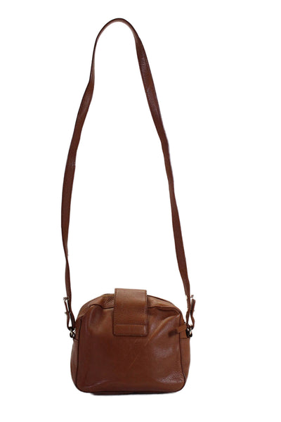 Kate Spade Womens Leather Turn Lock  Long Shoulder Strap Crossbody Bag Brown