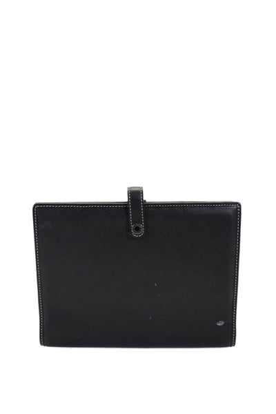 Coach Unisex Bi Fold Card Holder Agenda Wallet Book Black Leather