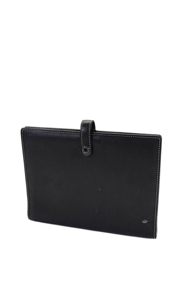 Coach Unisex Bi Fold Card Holder Agenda Wallet Book Black Leather