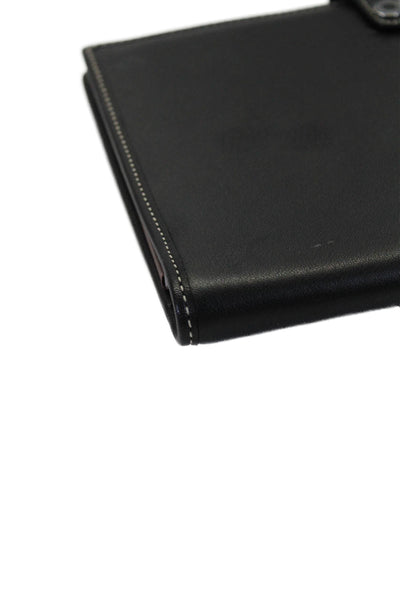 Coach Unisex Bi Fold Card Holder Agenda Wallet Book Black Leather