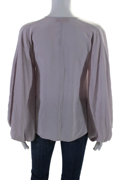 Anna Sammarone Women's Silk Long Sleeves Button Down Blouse Purple Size 40