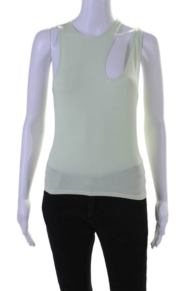 Lululemon Womens Cut Out Round Neck Sleeve Activewear Tank Top Green Size 4