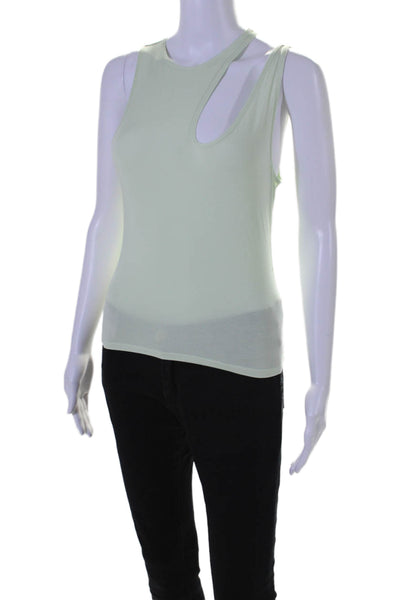 Lululemon Womens Cut Out Round Neck Sleeve Activewear Tank Top Green Size 4